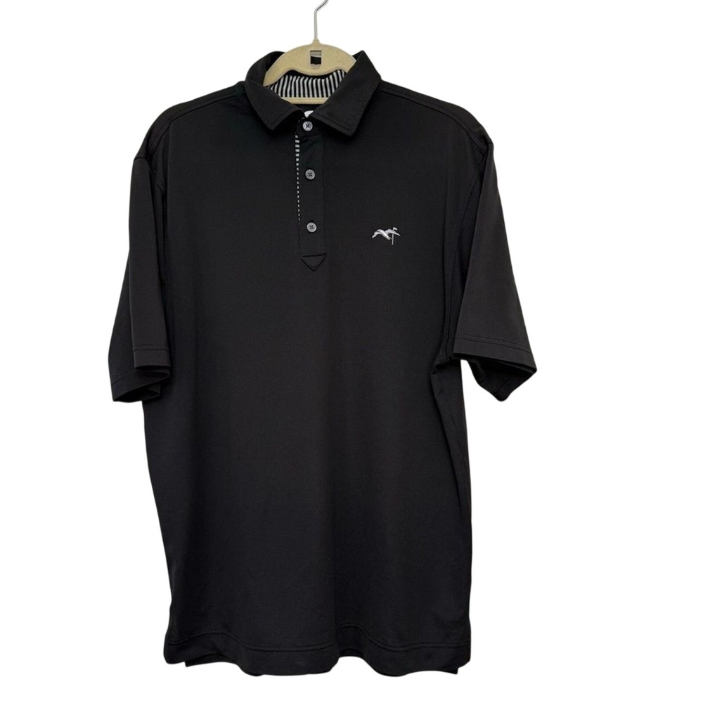 FootJoy Mens ProDry Performance Golf Polo Shirt Black Size Medium Short Sleeve